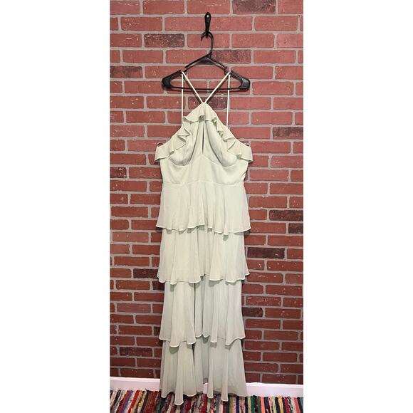 Fashion Nova Sage Chiffon Maxi Dress NWT - 2XL - Picture 3 of 10